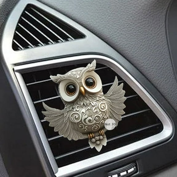 YOHAVEN Cute Owl Car Vent Clip Diffuser 2D Flat Ornament Car Accessories Aromatherapy Freshener Holiday Party Favors for Vehicle Decoration Gift