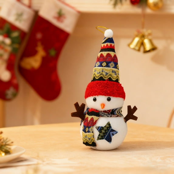 YOHAVEN Cute Snowman Christmas Ornament Holiday Decoration for Tree Mantel Shelf Table Seasonal Xmas Decor Front Door Decorations Home Christmas Decor Indoor Winter Decor