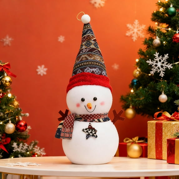 YOHAVEN Cute Snowman Christmas Ornament Holiday Decoration for Tree Mantel Shelf Table Seasonal Xmas Decor Front Door Decorations Home Christmas Decor Indoor Winter Decor