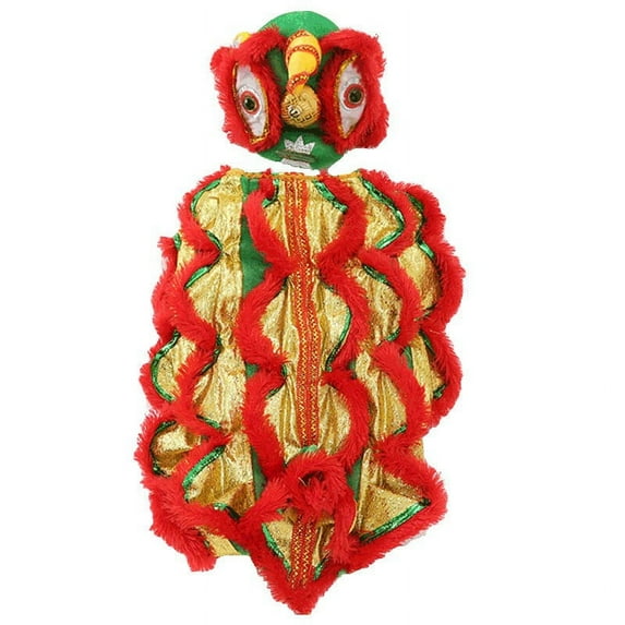 YOHAVEN Dog Dance Costume Hoodie Outfit, Red Sequin New Year Dog Clothes with Pom Poms for Small Dogs Cats, Festive Pet Costumes for Christmas Halloween Birthday Party Holiday Gift