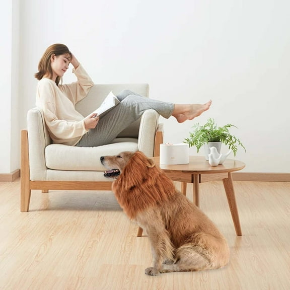 YOHAVEN Dog Lion Mane Wig with Ears Pet Halloween Christmas Costume, Funny Realistic Furry Hood for Medium Large Dogs Party Cosplay Festival Decoration