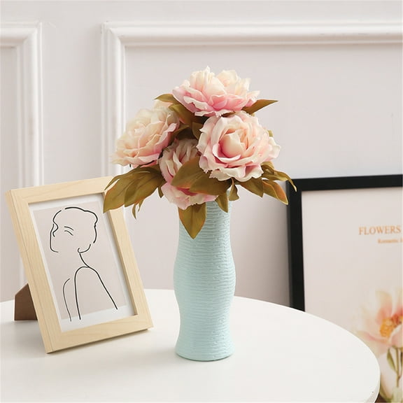 YOHAVEN Dry Flowers Artificial Flowers Vase Decorations for Wedding, Home Decor, Versatile Decorative Vase for Living Room, Bedroom, Coffee Table, Great Christmas Gift for Her, Wedding Decor