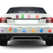 YOHAVEN Easter Eggs Car Magnetic Stickers, Reflective Car Decals for Easter, Fun Holiday Decorations for Windows, Fridges, and Metal Surfaces, Reusable and Easy to Apply