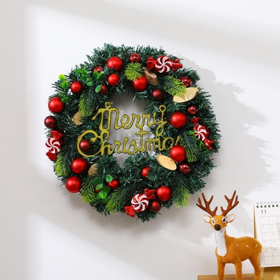 YOHAVEN Elegant All-Season Christmas Wreath with Preserved Greenery Twigs Natural Accents for Door Wall Balcony Home Entrance Holiday Party Decorations Indoor Outdoor