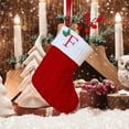 thumbnail image 1 of YOHAVEN Embroidered Christmas Letter Socks, Red and Green Knitted Stockings with Personalized Initials, Cozy Holiday Décor for Fireplace, Gift Wrapping, and Christmas Morning Celebrations, 1 of 2