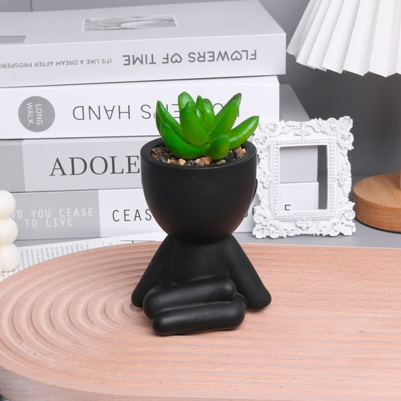 YOHAVEN Face Flower Pot Planter Head Shaped Plant Pot Garden Succulent Container Unique Decorative Vase for Indoor Outdoor Desk Balcony Office Yoga Home Decor