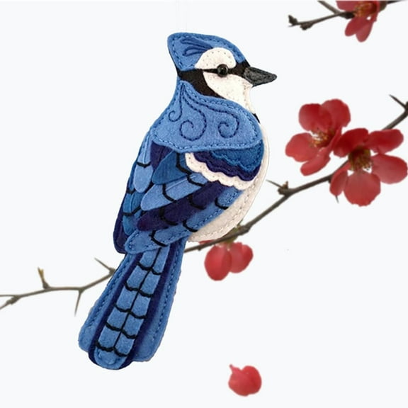 YOHAVEN Handmade Bird Hanging Ornament, Colorful Wool Handcrafted Seasonal Decoration for Home Ceiling Door Christmas Tree Holiday Gift for Nature Lovers