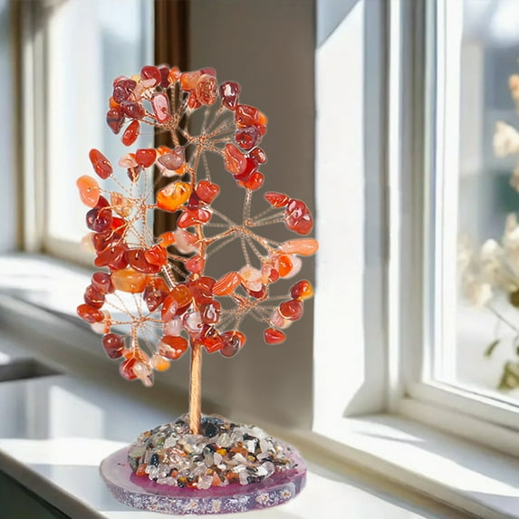 YOHAVEN Healing Crystal Money Tree, Chakra Feng Shui Bonsai with Natural Crystal Stones for Wealth Fortune Prosperity Office Desk Living Room Home Decor