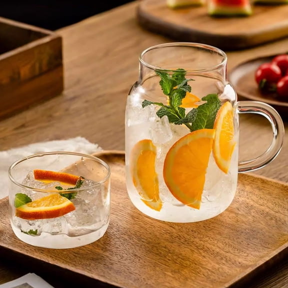 YOHAVEN High Borosilicate Glass Water Kettle 1000 Ml Heat Resistant Cold Hot Pitcher With V Spout For Kitchen Tabletop Safe Durable Explosion Proof Stylish Pouring Gift Everyday Use Premium