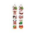 thumbnail image 1 of YOHAVEN Holiday Couplets Santa Snowman Curtain Christmas Door Hangers for Front Door Wall Office Party Home Festive Decoration, 1 of 5