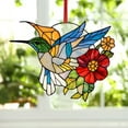 thumbnail image 1 of YOHAVEN Hummingbird Stained Glass Window Hanging Ornament, Colorful Sun Catcher Pendant with Chain, Decorative Glass Art Decor for Home Kitchen Living Room Gift, 1 of 6