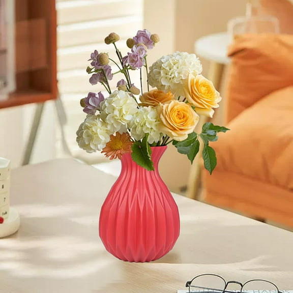 YOHAVEN Hydroponic Imitation Ceramic Vase, Decorative Water Storage Flower Container for Artificial Fresh Cut Flowers Home Office Table Decor