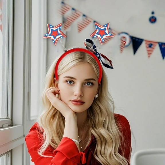 YOHAVEN Independence Day Flag Headbands, Multicolor Party Headwear for Patriotic Celebration and Family Gathering, Fun Holiday Accessories for Teens and Adults, Festival Party Favors and Decor