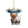thumbnail image 1 of YOHAVEN Farmhouse Christmas Ornament, Cute Cow Pendant Car Hanging Decoration Rustic Holiday Xmas Tree Decor For Door Wall Backpack Party, 1 of 4
