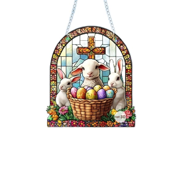 YOHAVEN Lamb Series 2D Acrylic Hanging Ornament, Cute Home Bedroom Living Room Pendant Wall Window Decorative Hanging Seasonal Display