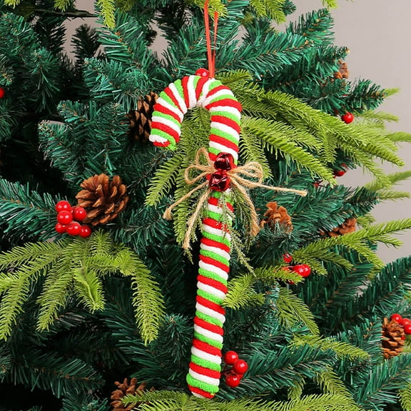 YOHAVEN Large 12" Christmas Candy Cane Ornaments, Red White Striped Hanging Decorations for Tree Garland Indoor Holiday Party Seasonal Xmas Decor