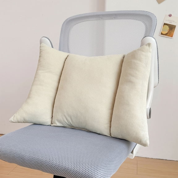 YOHAVEN Large Office Chair Lumbar Support Cushion, 26.8x15.8x5.5 Inch Thick Waterproof Polyester Cover, High-Resilience Filled Back Support, Correct Posture, Multi-Color, Indoor Outdoor Use