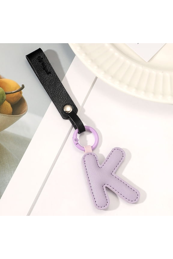 Leather Alphabet Keychain, Personalized Letter Keychain Pendant, Fashion Bag Charm Key Ring Accessories for Travel Graduation Birthday Gift for Women Men Friends