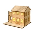 thumbnail image 1 of Light-Up Wooden Christmas Village Houses DIY Craft Kit Handmade Paintable Wooden Cabin LED Lighted Holiday Tabletop Mantel Shelf Display Christmas Decoration Home Craft Gift Ornament, 1 of 7