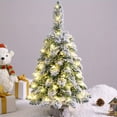 thumbnail image 1 of YOHAVEN Lighted Christmas Tree Flocking Snow Scene Desktop Ornament with LED Lights for Holiday Table Decor, Winter Wonderland Centerpiece for Home Office, Christmas Decorations, 1 of 6