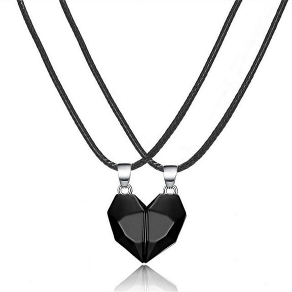 YOHAVEN Magnetic Heart Couples Necklace for Men and Women, Wishing Stone Love Heart Pendant, Inspirational Bible Verse Jewelry, Christmas Gifts for Him, Anniversary Gift, Holiday Gifts for Couples