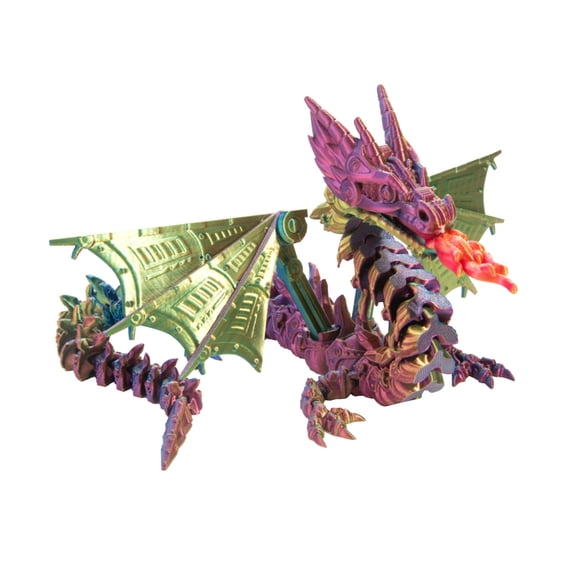 YOHAVEN Mecha Wing Dragon 3D Printed Toy Assembly Model, Movable Mechanical Ornament Collectible Stress Relief Desk Decorations for Office Home Car