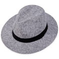 thumbnail image 1 of YOHAVEN Men's Top Hat Flat Edge Linen Sunshade Fedora Travel Outdoor Party Hat Adult Male Fashion Accessory Costume Decoration, 1 of 1