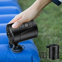YOHAVEN Mini Electric Air Pump - 5200mAh Portable Inflator for Camping/Car/Tires - 280L/min Fast Inflation with 4 Nozzles - Compact 12cm Travel Pump for Mattresses & Toys