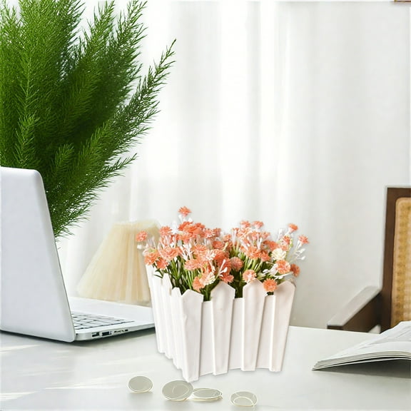 YOHAVEN Modern Planter Pot Vase, Small Plastic Flower Pot for Bookshelf Mantel Table Fireplace Desk, Minimalist Home Office Indoor Display and Gift Decor