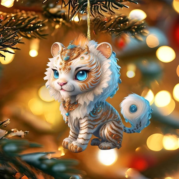 YOHAVEN Natal Buddha Acrylic Flat Pendant, Christmas Car Rearview Mirror Hanging Decor Auspicious Symbol Holiday Home Office Display