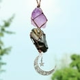 thumbnail image 1 of YOHAVEN Natural Amethyst Crystal Hanging Star Ornament Car Pendant Rainbow Sun Catcher Energy Decor for Home Office Garden Window Display, 1 of 2