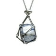 thumbnail image 1 of YOHAVEN Natural Crystal Mesh Pocket Pendant Necklace, Adjustable Chain Cage Jewelry for Gemstones Women Men Birthday Anniversary Holiday Gift, 1 of 4