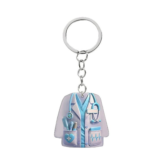YOHAVEN Nurse Uniform Ornament Acrylic Flat Pendant Christmas Tree Decoration Car Hanging Keychain Jewelry Gift for Nurse Healthcare Professional Holiday Decor