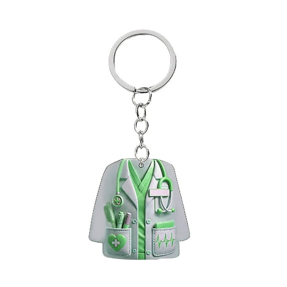 YOHAVEN Nurse Uniform Ornament Acrylic Flat Pendant Christmas Tree Decoration Car Hanging Keychain Jewelry Gift for Nurse Healthcare Professional Holiday Decor
