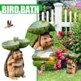 thumbnail image 1 of YOHAVEN Outdoor Garden Birdbath Feeder Resin Ornament, Decorative Water Dish for Birds Butterflies, Patio Lawn Table Garden Home Decor, 1 of 9