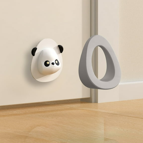 YOHAVEN Panda Door Stopper Silicone Wall Protector, 2 in 1 Detachable Door Holder Without Punch for Living Room Bedroom Office Anti-Collision Door Stop Home Decor