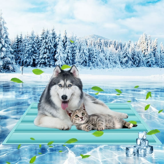 YOHAVEN Pet Cooling Gel Mat Ice Cushion Summer Cold Pad Waterproof Foldable Dog Cat Sleeping Bed Kennel Sofa Floor Car Travel Indoor Outdoor Hot Weather Supplies