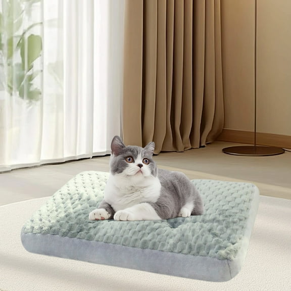 YOHAVEN Pet Sleeping Mat Thick Cozy Bed Small Medium Dogs Cats Non-Slip Floor Sofa Crate Cushion Comfort Rest Indoor Outdoor Holiday Decor