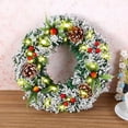 thumbnail image 1 of YOHAVEN Pre-Lit Faux Christmas Wreath, 11.8” Green Crestwood Spruce, Berries & Pinecones, LED Lights for Christmas Door & Window Décor, Indoor/Outdoor Holiday Decoration for Home & Porch, 1 of 6