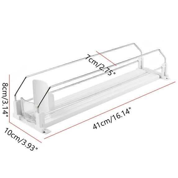 YOHAVEN Refrigerator Beverage Pusher Organizer Shelf, Automatic Drink Forwarding Divider for Freezer Pantry Kitchen Holiday Party Easy Access