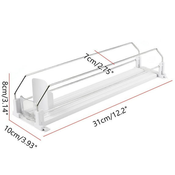 YOHAVEN Refrigerator Beverage Pusher Organizer Shelf, Automatic Drink Forwarding Divider for Freezer Pantry Kitchen Holiday Party Easy Access