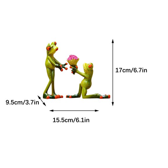 YOHAVEN Resin Frog Home Ornament, Cute Tabletop Decoration for Living Room Office Desk Display, Unique Figurine Gift for Holiday Spring Festival Decor
