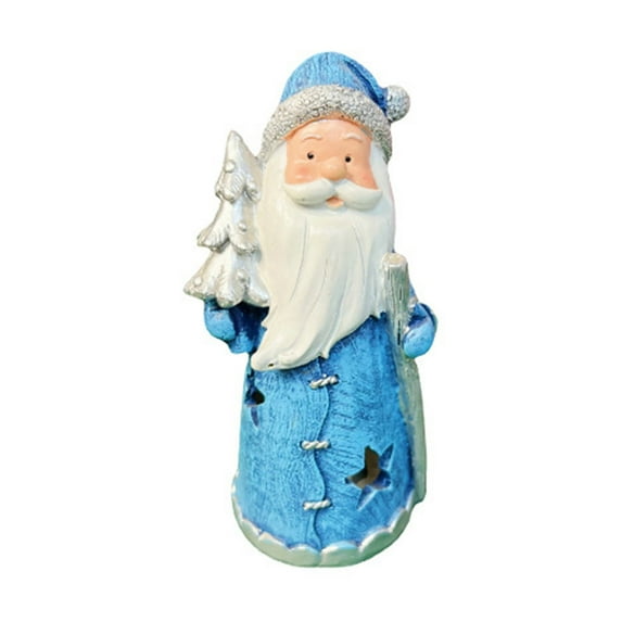 YOHAVEN Resin Santa Claus LED Christmas Decoration, Holiday Figurine for Porch, Entrance, Home Tabletop, Party Decor, Festive Christmas Gift, Holiday Display