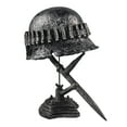 thumbnail image 1 of YOHAVEN Retro War Lamp Table Light, Resin Statue with WWII Helmet Bayonet, Battery Operated Military Decor for Desk Living Room Gift Decoration, 1 of 7