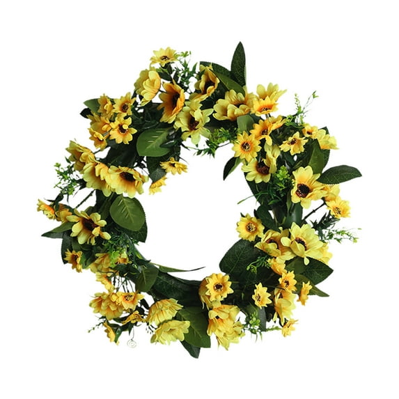 YOHAVEN Rose Flower Wreath 15.7", Artificial Floral Door Wreath Hanging Decorations for Wedding Party Holiday Christmas Farmhouse Wall Front Door Decor