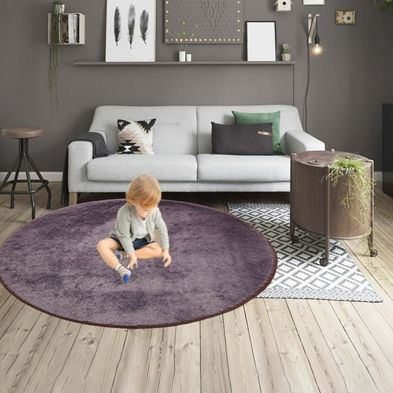 YOHAVEN Round Short Hair Rug 40", Non-Shedding Low Pile Area Rug for Living Room Bedroom, Machine Washable Easy Clean Non-Slip Mat for High Traffic Floor, Modern Home Decor Accent