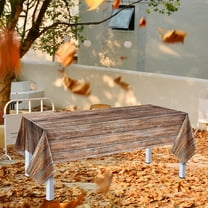 YOHAVEN Rustic Wood Grain Tablecloth, Vintage Plastic Rectangular Table Cover 108" X 54", Farmhouse Western Barn Wedding Birthday Party Thanksgiving Table Decorations