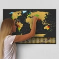 thumbnail image 1 of YOHAVEN Scratch Off Map Poster World Travel Scratchable Map 17"x12" Golden Foil Geography Wall Art Holiday Party Favors for Home Office Travelers Gift, 1 of 9