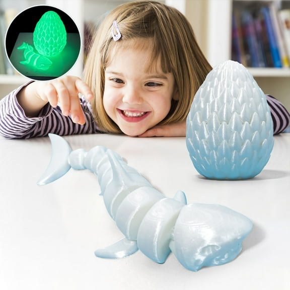 YOHAVEN Shark Ornament Movable Figurine, Realistic Plastic Shark Model with Eggs for Fish Tank Desk Shelf Coffee Table Aquarium Sea Life Decor Gift