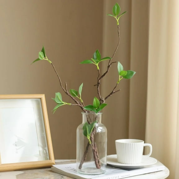 YOHAVEN Simulation Foam Branches with Tender Buds, Lifelike Green Plant Table Centerpiece for Home Dining Wedding, Indoor Outdoor Decor